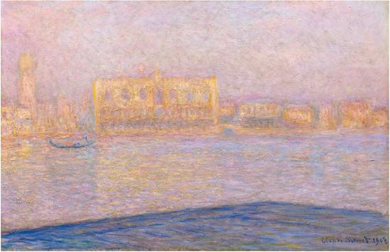 克勞德·莫奈（Claude Monet），《從圣喬治·馬焦雷島觀總統(tǒng)府》(Le Palais Ducal vu de Saint-Georges Majeur)，1908 圖片：Courtesy Sotheby's