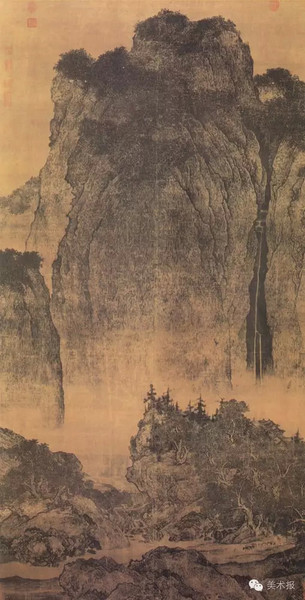 范寬(北宋) 溪山行旅圖(絹本設(shè)色)206×103厘米臺北故宮博物院藏