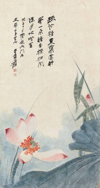  張大千《荷花》，成交價(jià)：184萬(wàn)元，圖片來(lái)源：中國(guó)嘉德