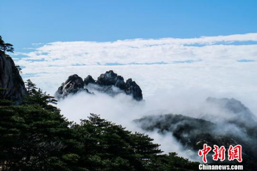  9日，安徽黃山風(fēng)景區(qū)經(jīng)過(guò)昨夜雷雨天氣的洗禮，云海、佛光等壯麗風(fēng)景展現(xiàn)在游客們的眼前?！±罱饎?攝