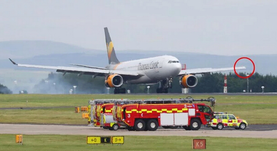 英國飛古巴客機中途返航 飛機左側(cè)部分機翼脫落