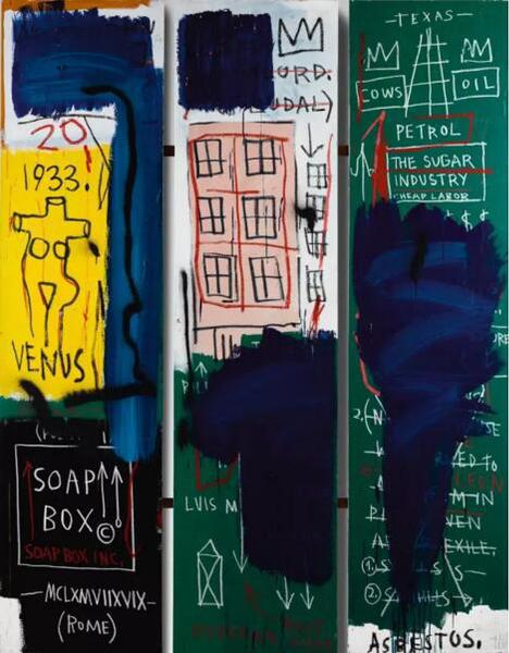 讓·米切爾·巴斯奎特 （Jean-Michel Basquiat）《無題》估價： 4,000,000 — 6,000,000 英鎊

成交價：6,492,500 英鎊