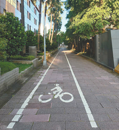 臺北市自行車道。本報記者 王 堯攝 