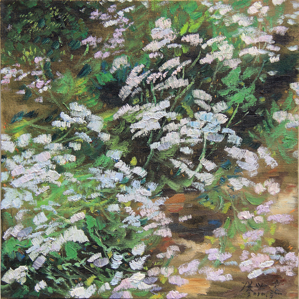 張世健《香菜花》 50×50cm 布面油畫 2010