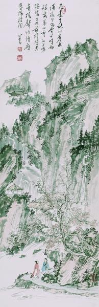 山水（國(guó)畫） 101×33厘米 溥心畬