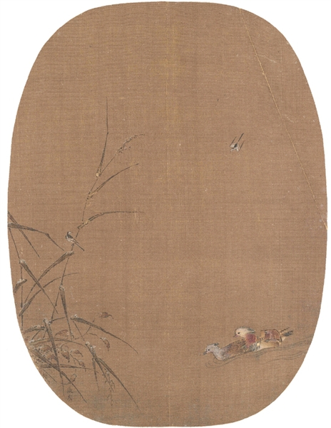 宋 張茂 鴛鴦圖紈扇 24.4×18.3cm 故宮博物院藏