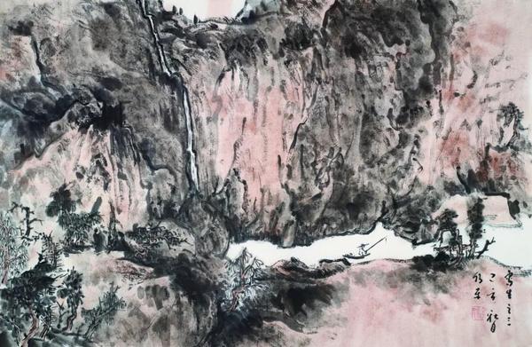 徐水平  井岡山寫生之一  紙本水墨  45×70cm